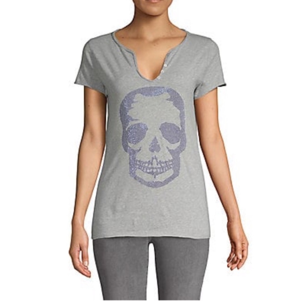NWT ZADIG & VOLTAIRE Tunisian Glitter Tee, Size Small